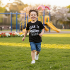 anko Kids' Black Born To Race Graphic Cotton T-Shirt