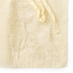 Women's Yellow Linen V-Neck Ruched Blouse