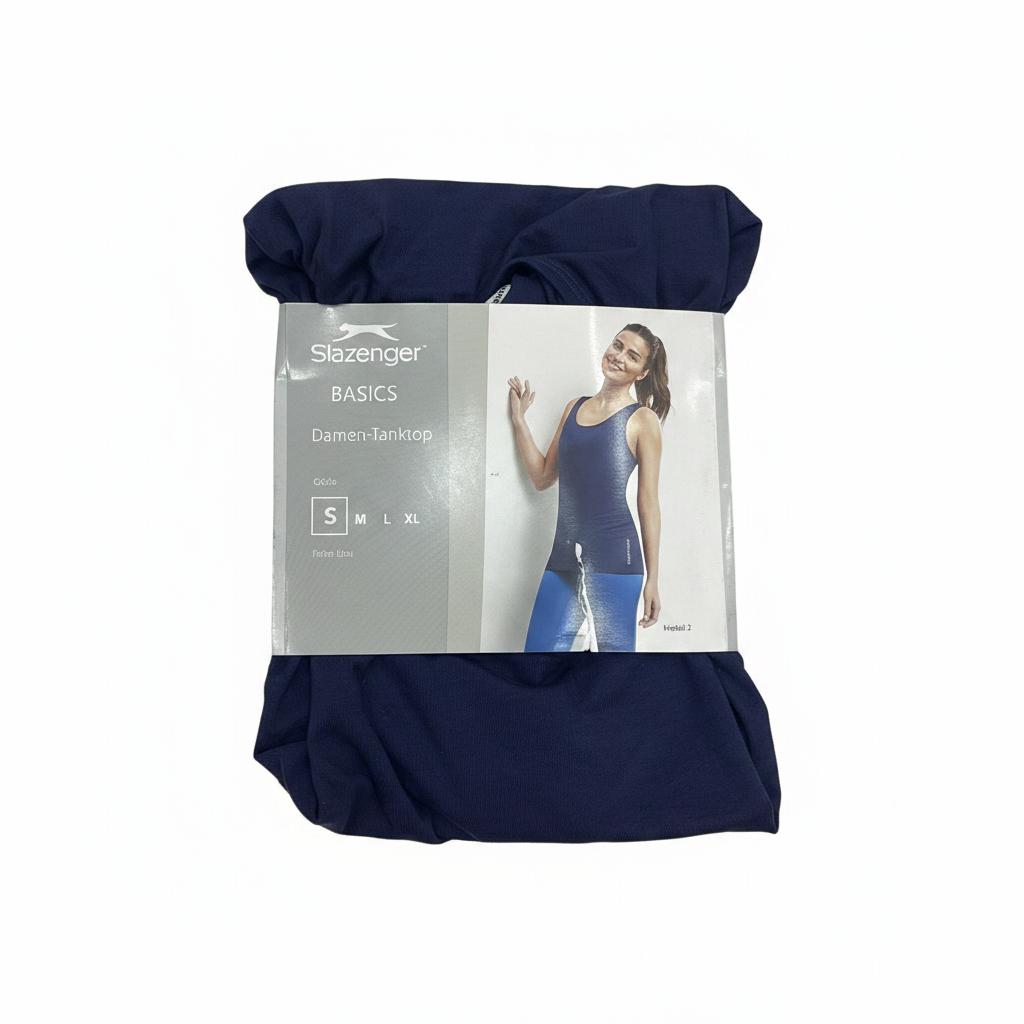 Slazenger Women's Navy Cotton Ribbed Sports Vest Top