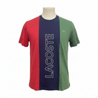 LACOSTE Men's Tri-Color Block Graphic Cotton T-Shirt