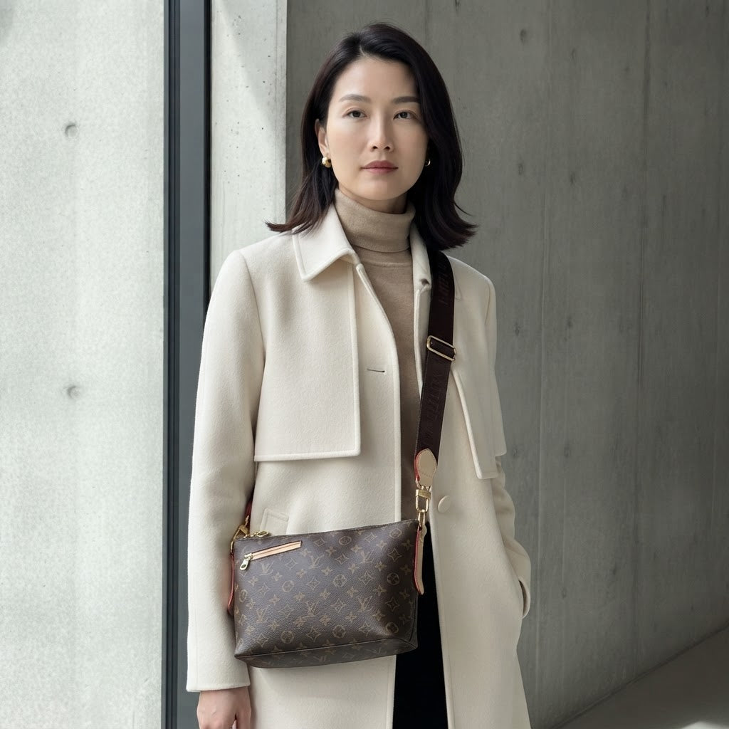 LOUIS VUITTON Monogram Coated Canvas Hobo Crossbody Bag