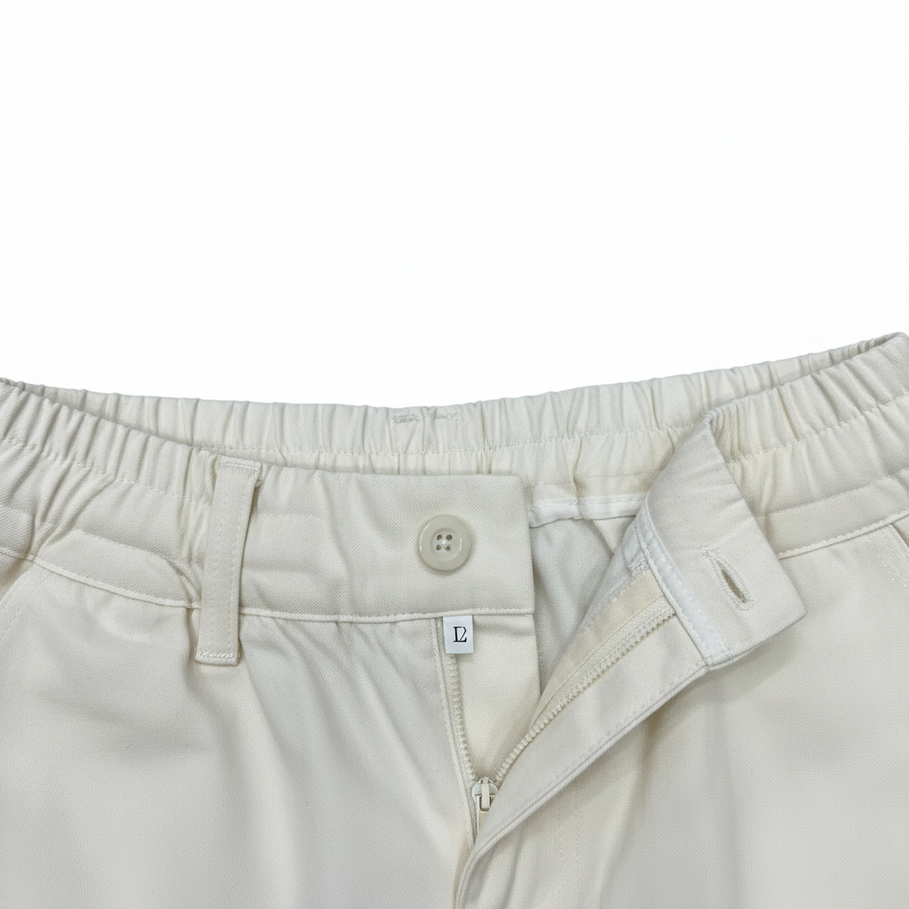 Women's White High-Waist Wide-Leg Pleated Trousers