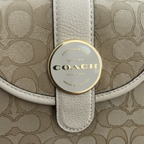 COACH Signature Monogram Canvas Crossbody Bag in Beige