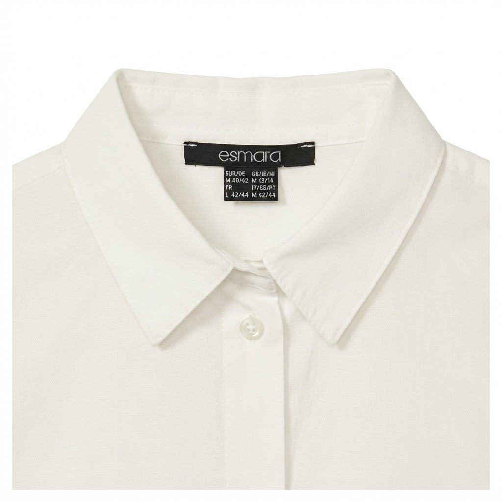 esmara Women's Classic White Relaxed Cotton Button-Up Shirt
