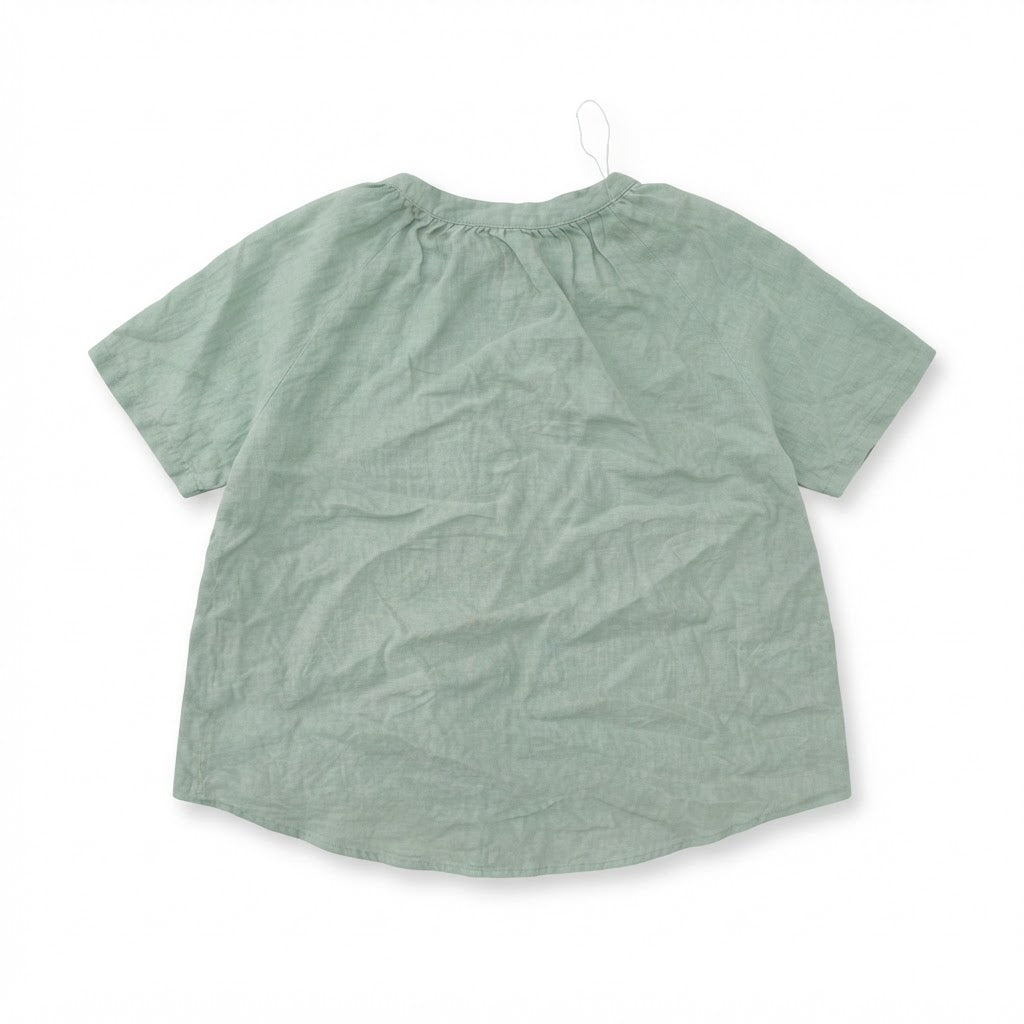 GAP Women's Mint Green Relaxed Linen Button-Down Blouse