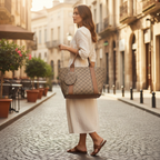 Bessie London Monogram Tote Bag with Matching Pouch