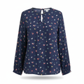 Primark Girls Navy Floral Long Sleeve Blouse 12-13Y