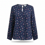 Primark Girls Navy Floral Long Sleeve Blouse 12-13Y