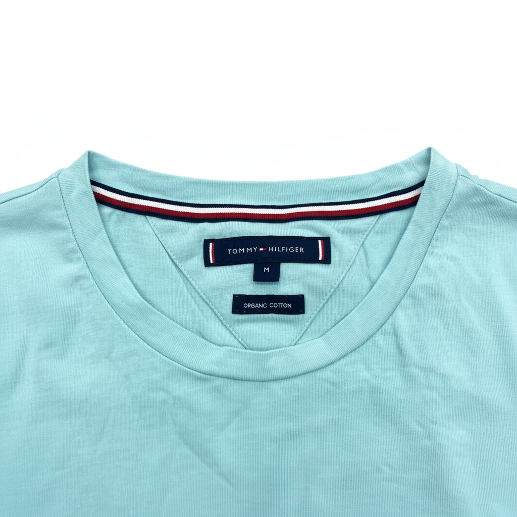 Tommy Hilfiger Men's Light Blue Organic Cotton Logo T-Shirt