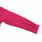 Cortefiel Women's Fuchsia Pink Roll-Tab Sleeve Blouse