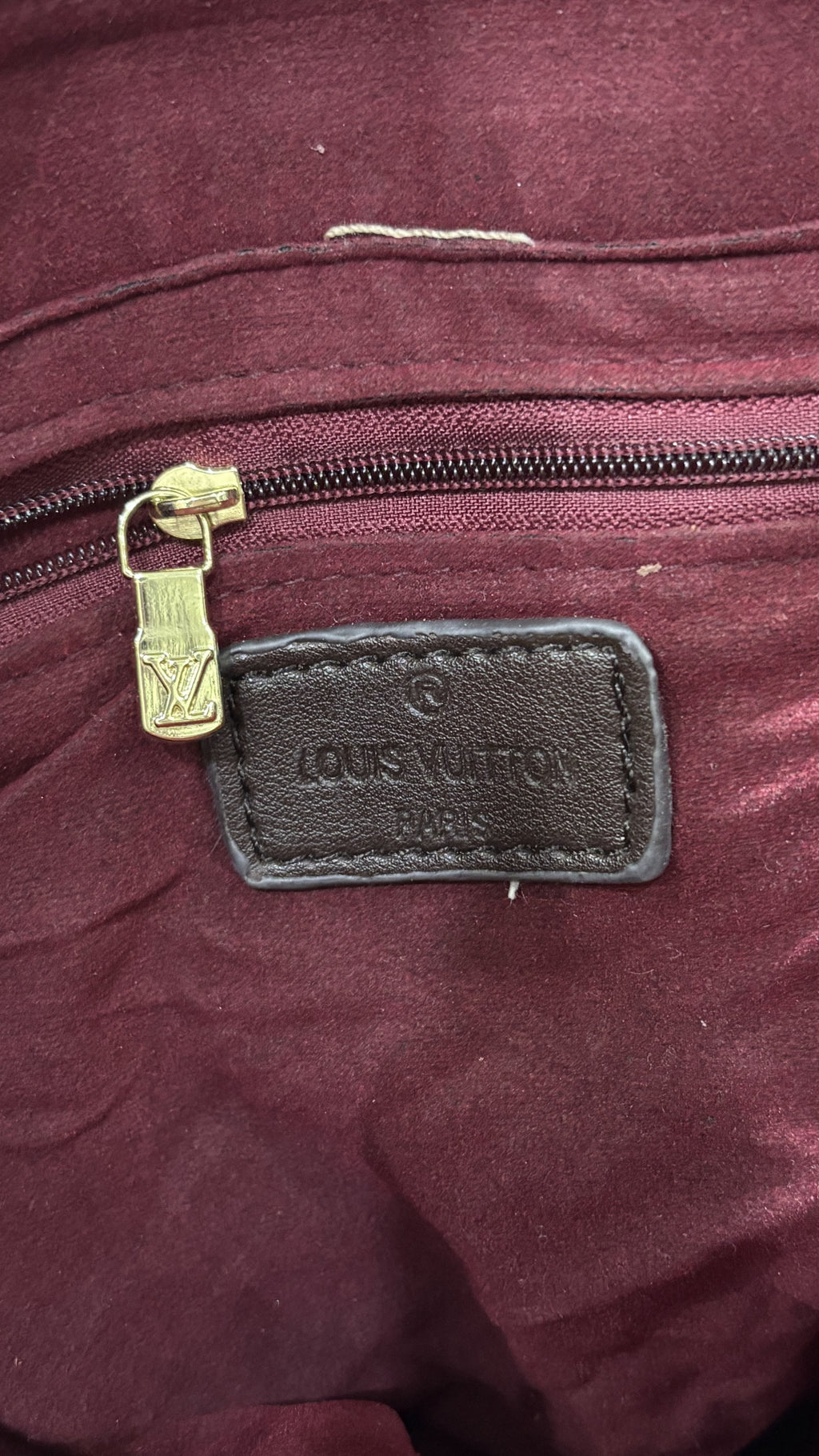LOUIS VUITTON PARIS Brown Checkered Structured Top-Handle To