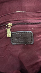 LOUIS VUITTON PARIS Brown Checkered Structured Top-Handle To