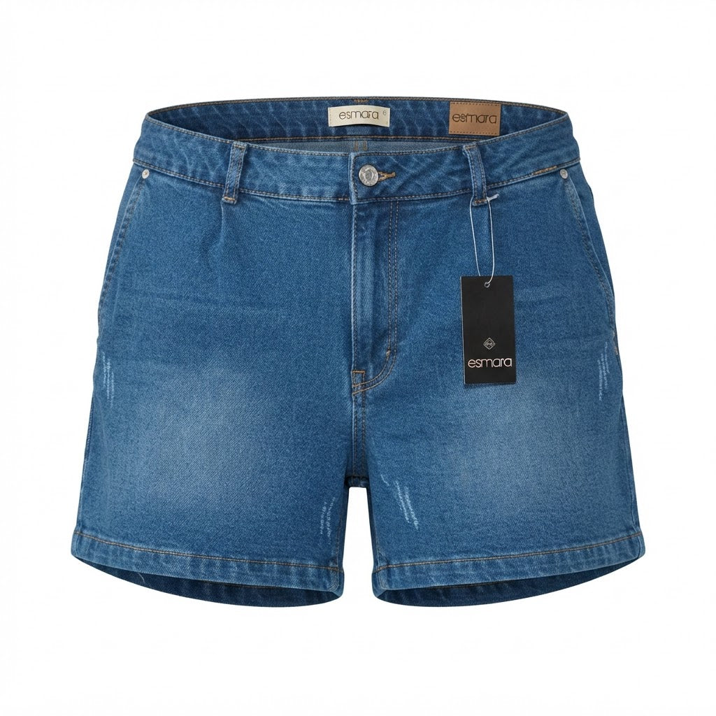 Women's High-Waisted Blue Denim Shorts