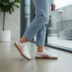 PUMA, FOREVER BETTER Puma White & Pink Leather Gum Sole Snea