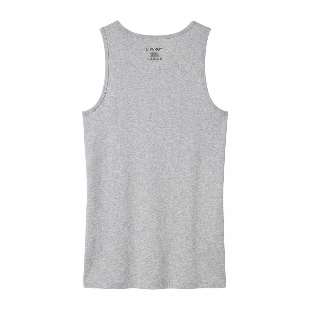LIVERGY Men's Grey Classic Scoop Neck Tank Top