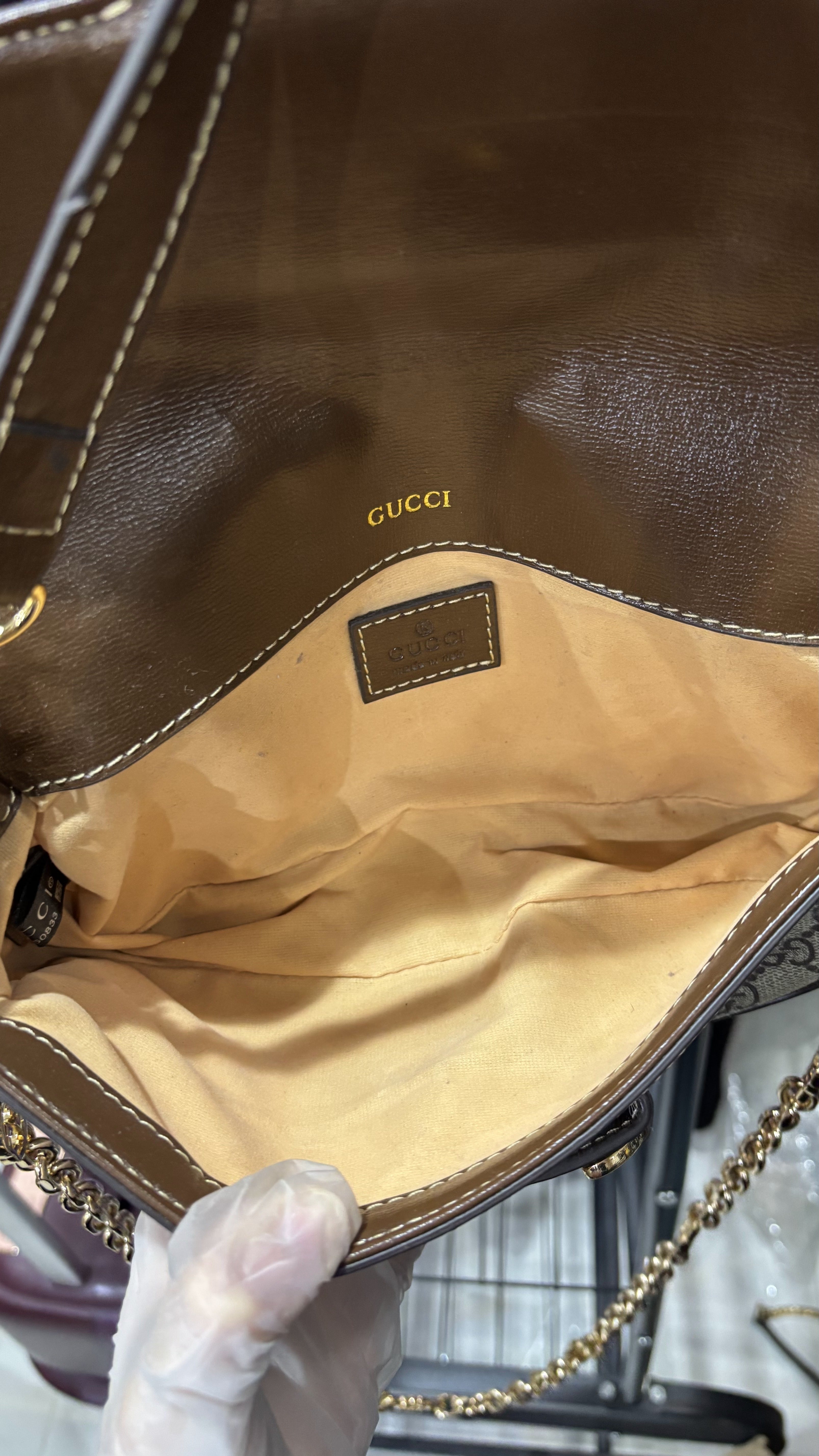 Gucci Gucci Horsebit 1955 Small GG Supreme & Leather Bag