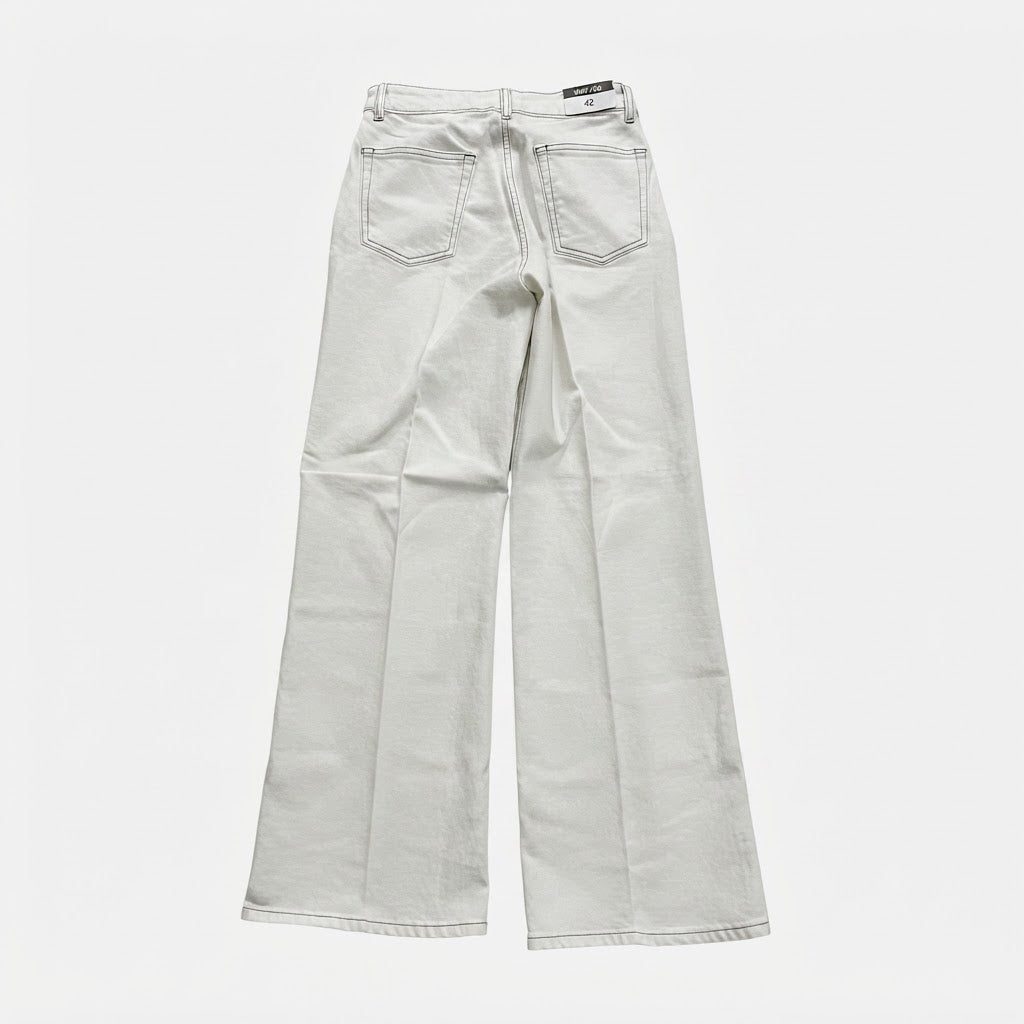 Conbipel Conbipel White Wide-Leg Stretch Denim Trousers - Si