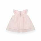 Girls Pale Pink Glitter Tulle Party Dress with Ruffles