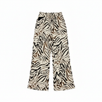 Women's Zebra Print Wide Leg Drawstring Trousers