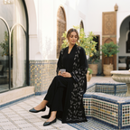 Elegant Black Embroidered Sequin Abaya