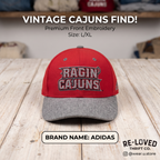 Adidas Ragin' Cajuns Red and Grey Hat L/XL