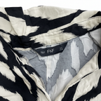 F&F Black and White Abstract Print Tie-Front Shirt