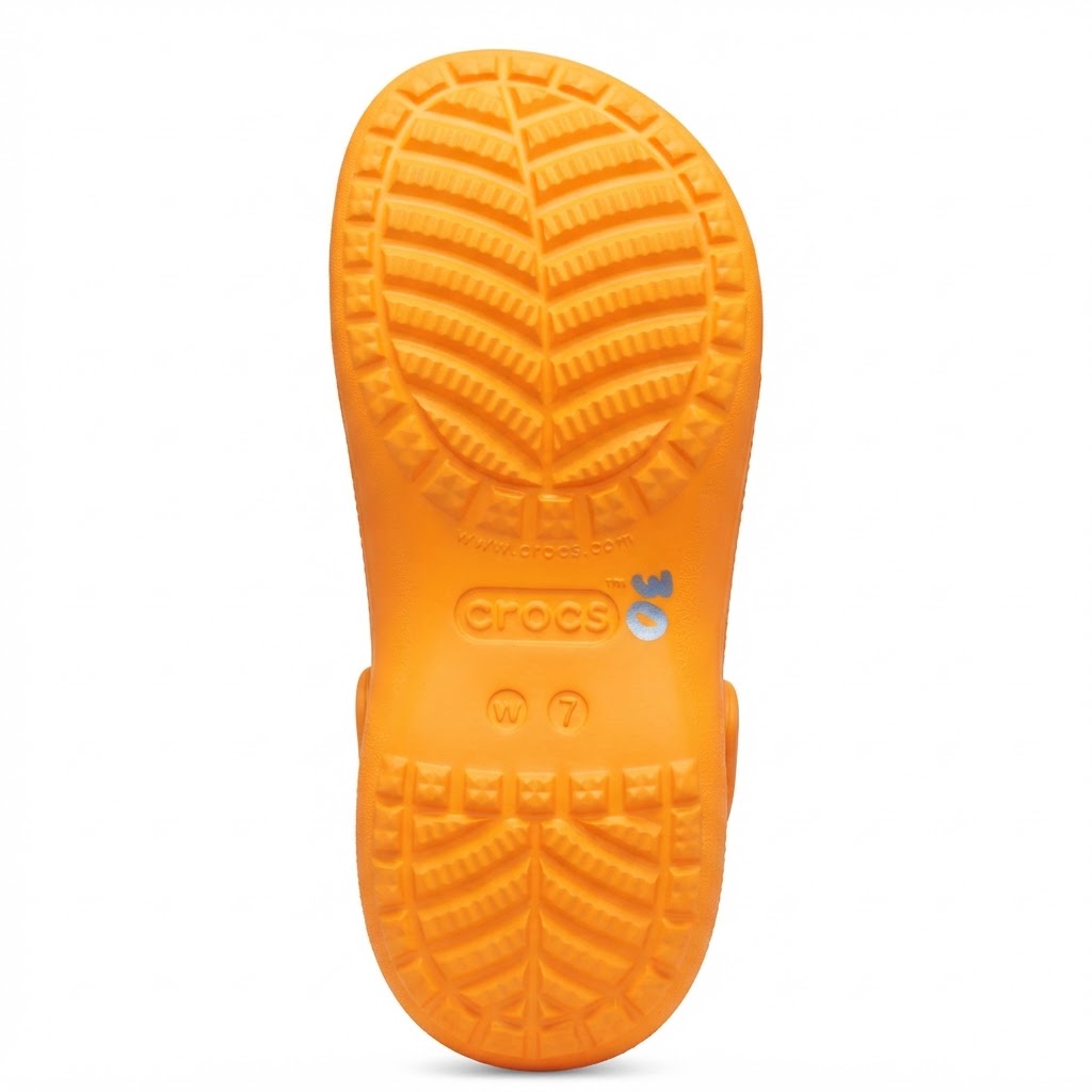 crocs Bright Orange Breathable Classic Clogs with Heel Strap