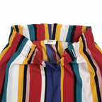 Women's Multi-Color Striped Wide-Leg Trousers