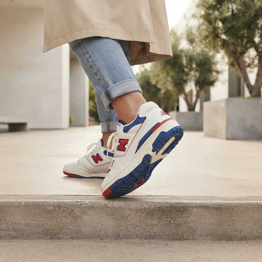 New Balance 550 White Blue Red Sneakers