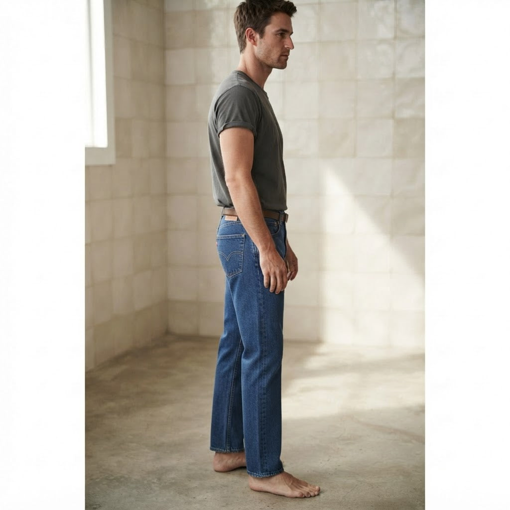 Levi's Indigo Blue Straight Leg Jeans with Button Fly