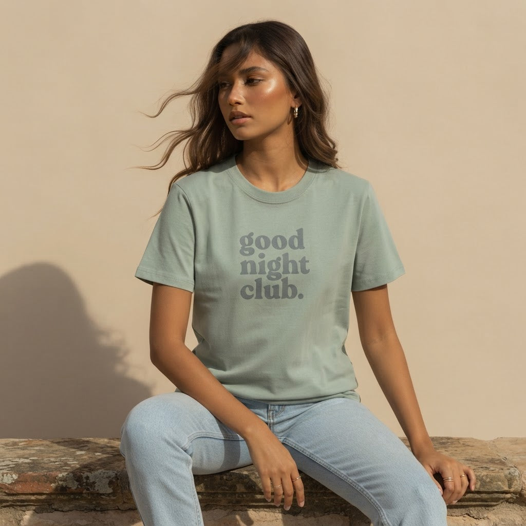 Target Sage Green Relaxed Graphic T-Shirt Good Night Club Pr