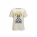 Pull&Bear Off-White Graphic Floral T-Shirt - Size S
