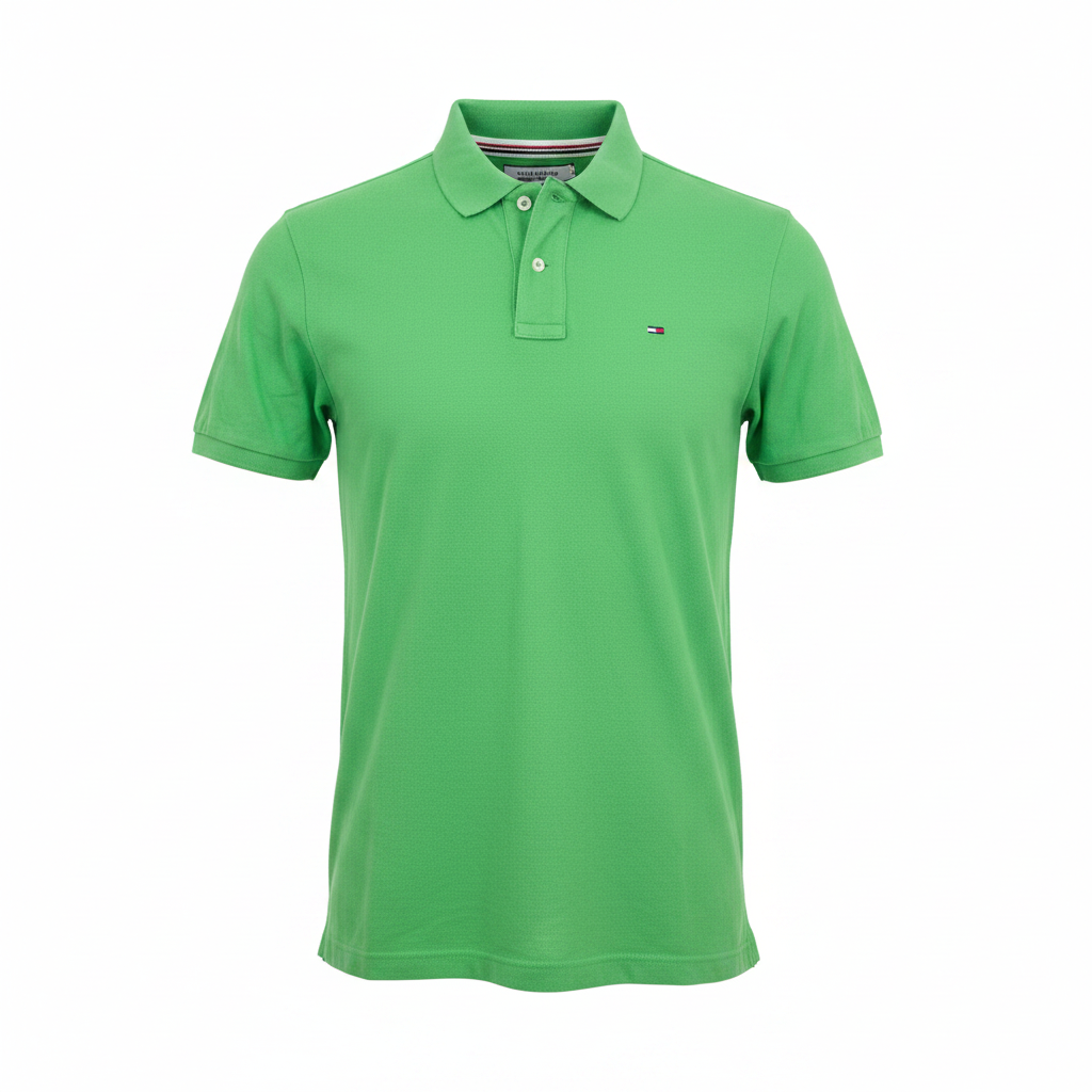 Hilfiger Denim Men's Green Pique Polo Shirt - Size S