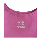 Women's Pink Ribbed Henley Tank Top