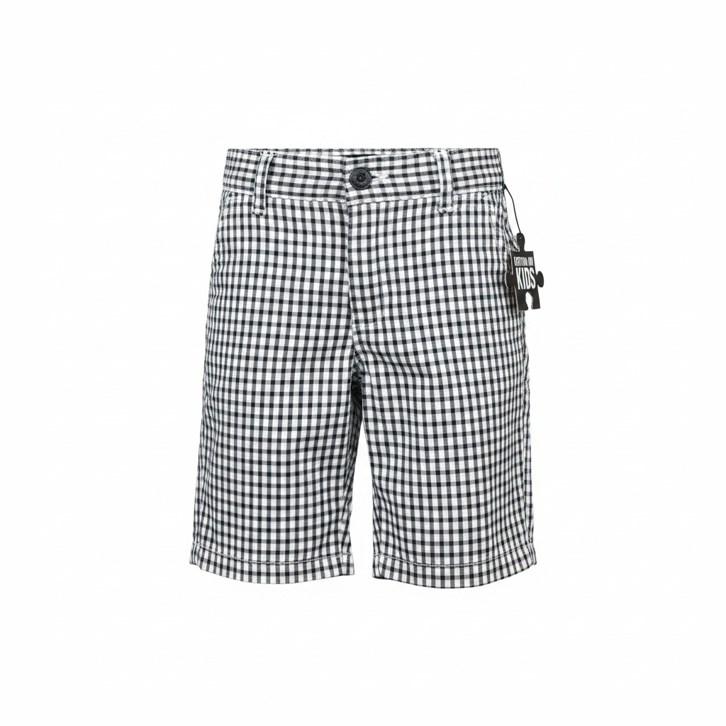 COTTON ON KIDS Kids Navy and White Gingham Tailored Shorts