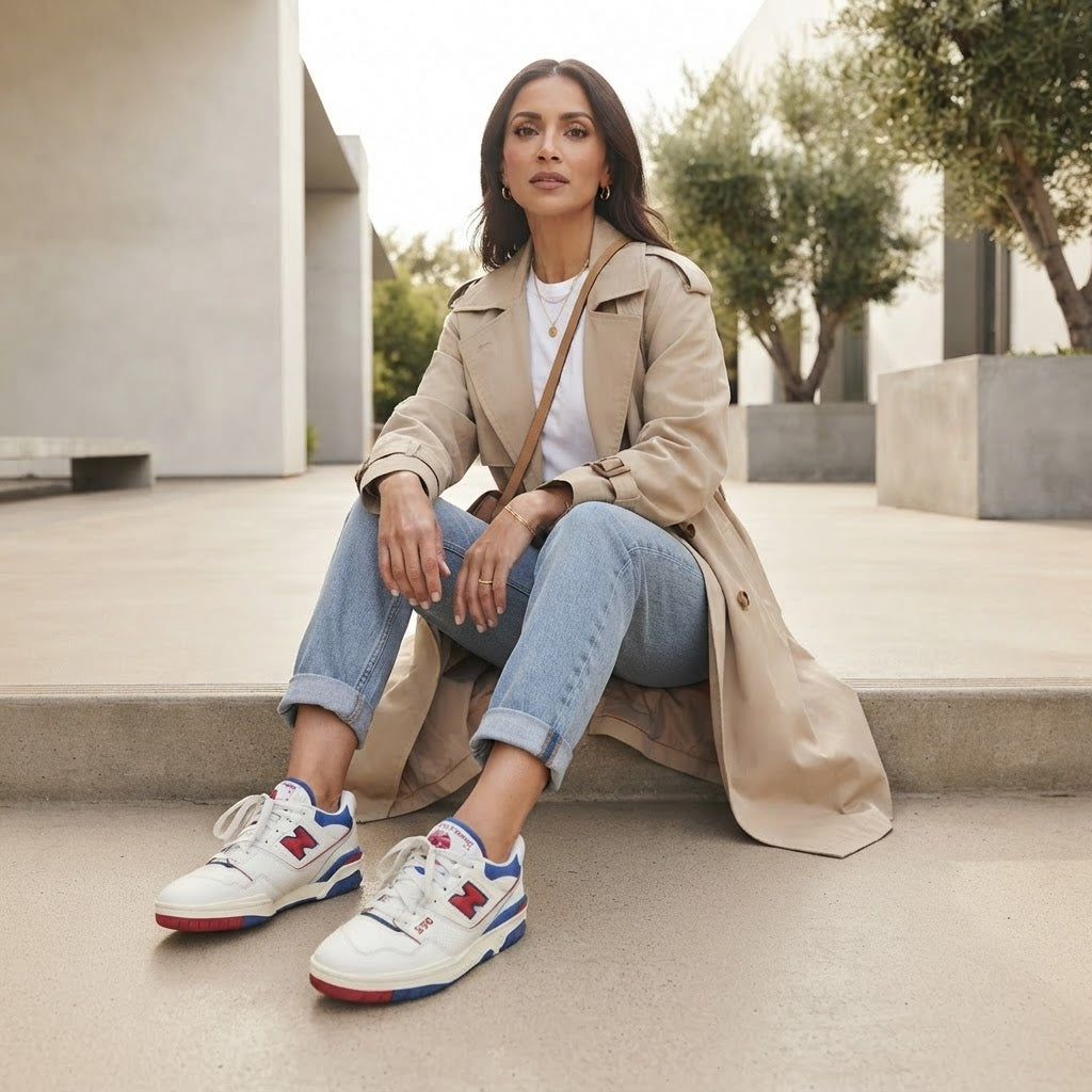 New Balance 550 White Blue Red Sneakers