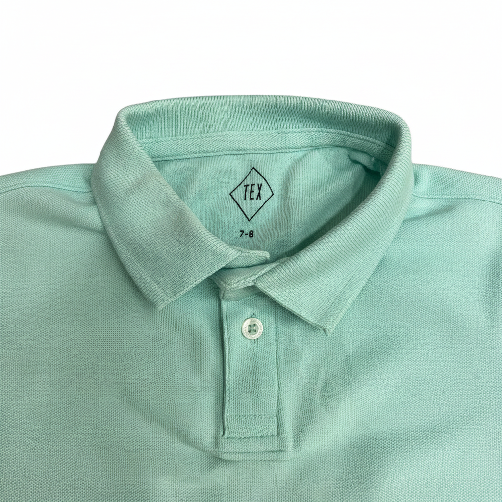TEX Kids Mint Green Short Sleeve Piqué Polo Shirt