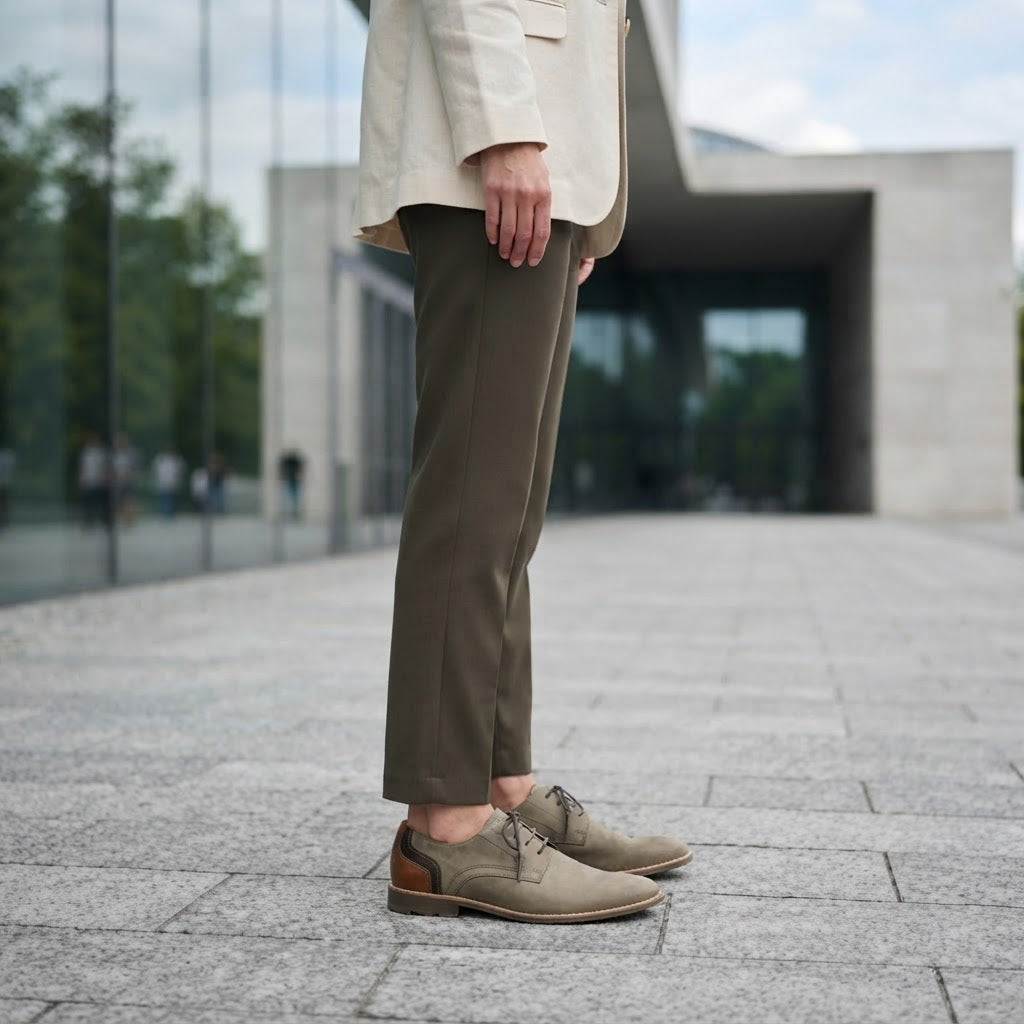 Men's Garamond Taupe Nubuck Derby Shoes