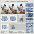 Light Wash Distressed Denim Shorts with Frayed Hem