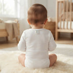 SHEIN SHEIN White Long-Sleeve Baby Bodysuit with Snap Closur