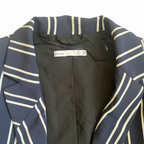 lefties Women's Navy and White Vertical Striped Tailored Bla