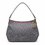 Sembonia Monogram & Checkered Hobo Bag with BS Charm