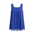 Women's Navy Blue Satin Lace Trim Nightgown
