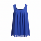 Women's Navy Blue Satin Lace Trim Nightgown