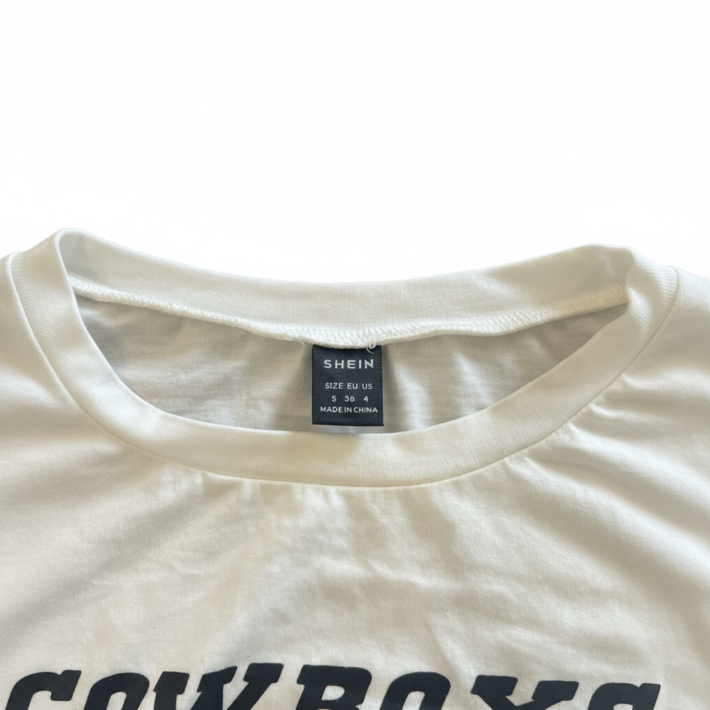 Shein Women's White Cowboys Graphic Corset Waist Tee
