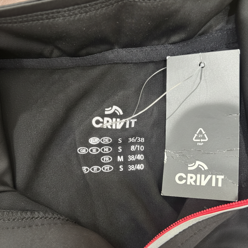 Crivit Women's Black Quarter-Zip Athletic Long Sleeve Top