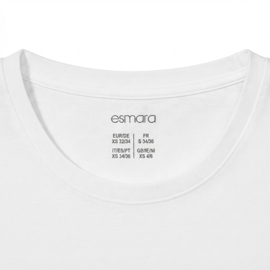esmara Women's Classic White Crew Neck Cotton T-Shirt