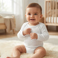 SHEIN SHEIN White Long-Sleeve Baby Bodysuit with Snap Closur