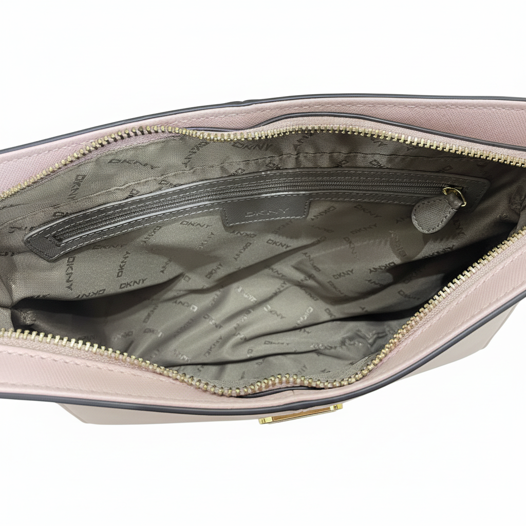 DKNY Pink Saffiano Leather Chain Shoulder Bag