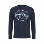 Livergy Men's Navy Long Sleeve Graphic T-Shirt - Size L